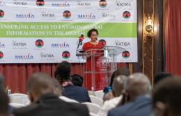 File Image of Nora Mbagathi, the Executive Director of the Katiba Institute, addressing Stakeholders during IDUAI at Safari Park Hotel.